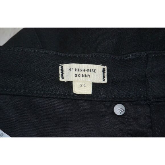 MADEWELL Women's 9" High Rise Skinny Jeans SIZE 24 Black Wash Raw Hem - Picture 8 of 8